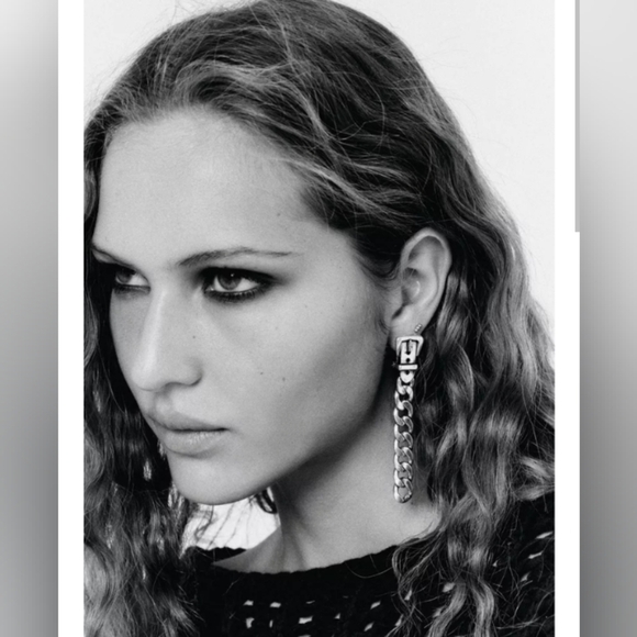 Zara Silver Chain Buckle Earrings - Picture 1 of 4